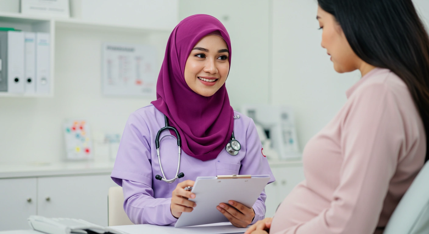 Dr Amirah berbual dengan pesakit